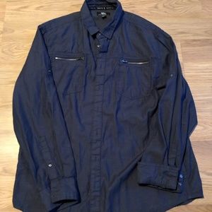 🔥Rock Republic Men Xl Shirt Long Sleeve Button Up
